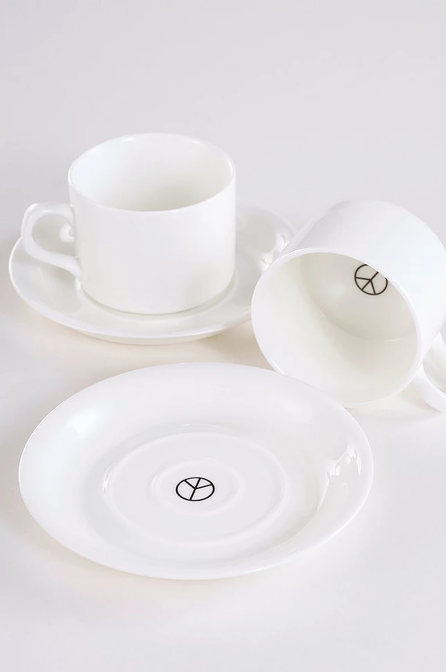 PEACE liten kopp med koppeskål 2-pakke