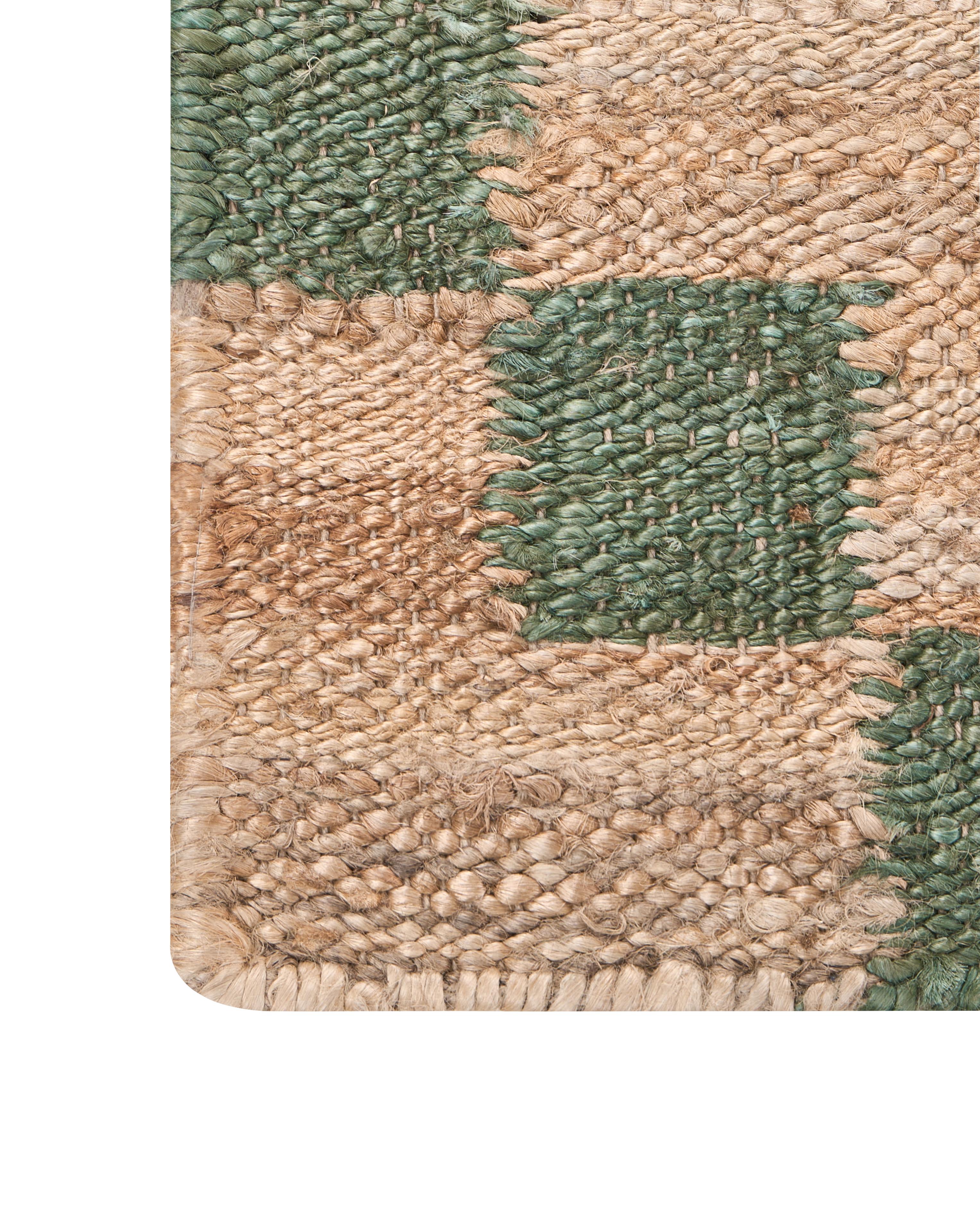 Vloerkleed BEED Beige/groen 160 x 230 cm Jute