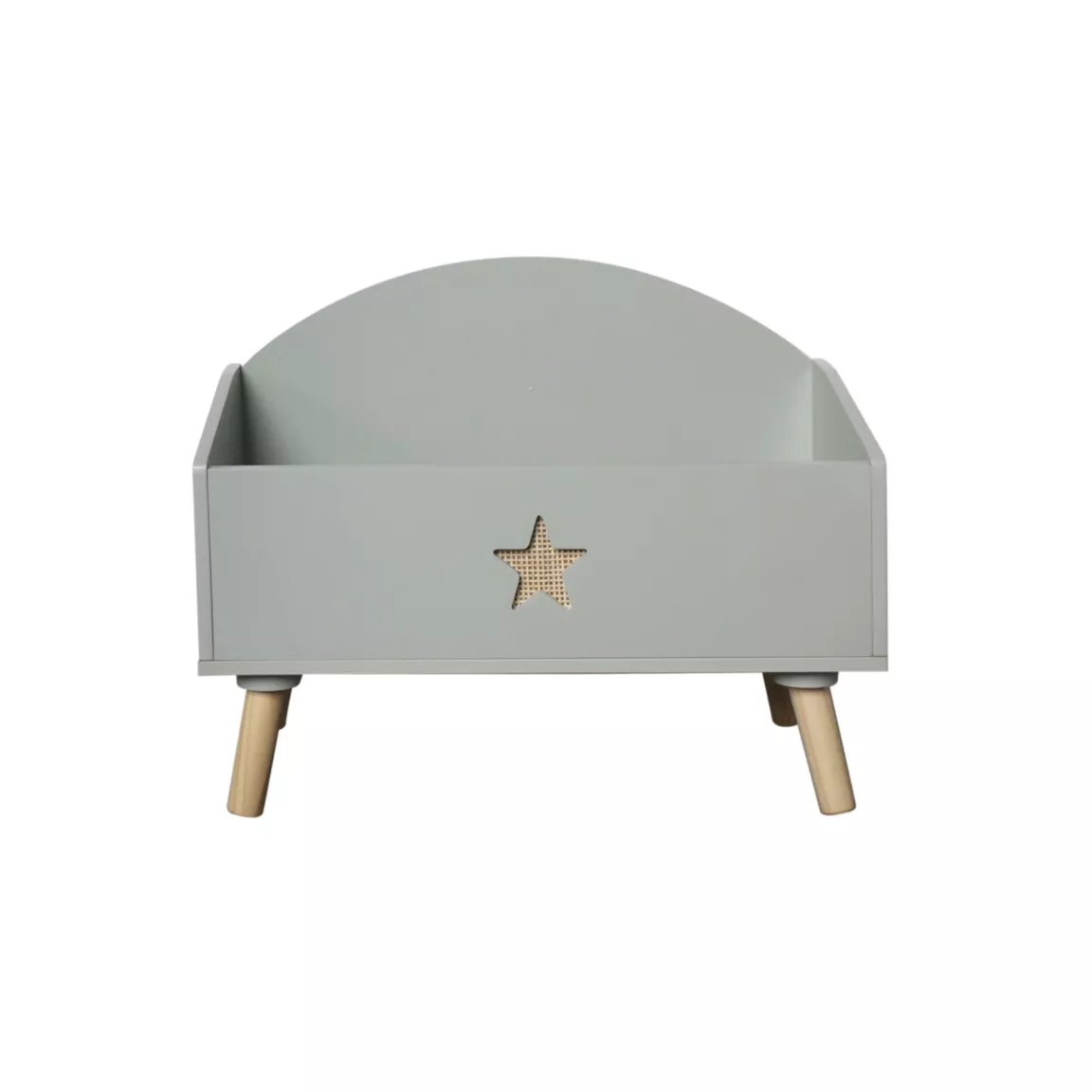 Coffre à jouet ouvert enfant bois (H44 cm) Stars Vert