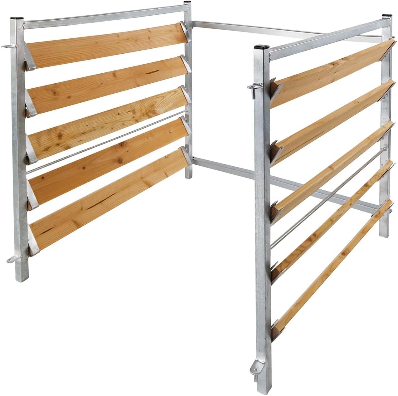 bellissa – Erweiterungsset Komposter für Garten 102x5.4x100 cm – Seitenteile & Verbindungsstreben in Holz-Metall Optik feuerverzinkt für 1 m³ zusätzliches Volumen – Stecksystem für Bio-Komposthaufen