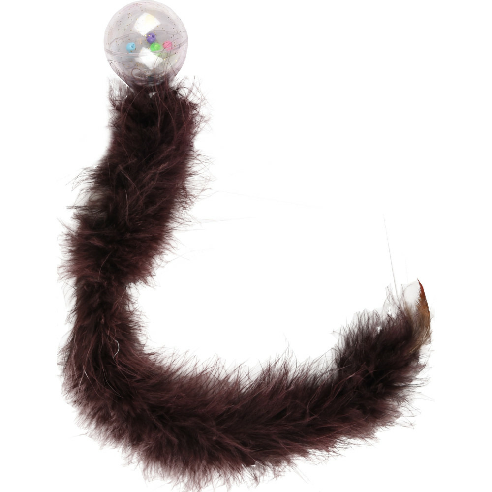 1 balle boa avec plume 47 cm jouet pour chat couleur aléatoire