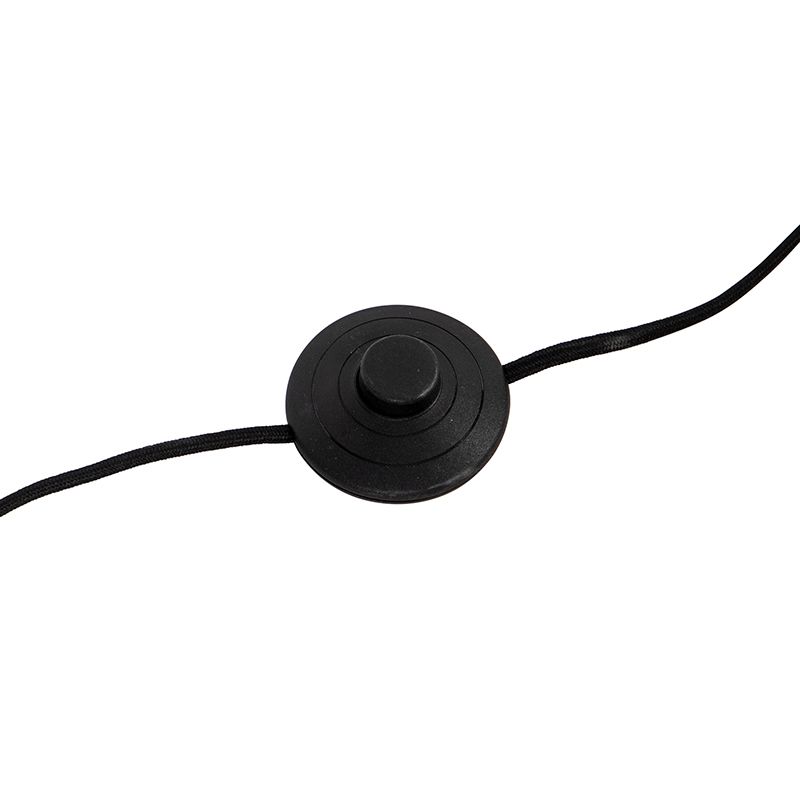 Design vloerlamp zwart met smoke glas - Dome