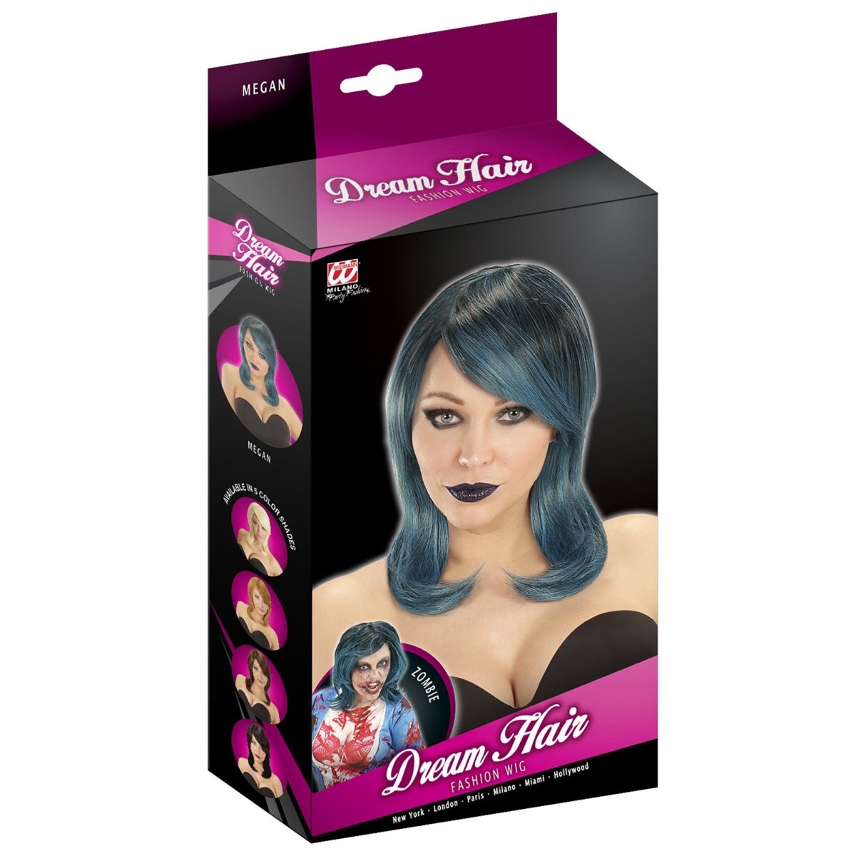 Halloween Pruik Blauw Bob