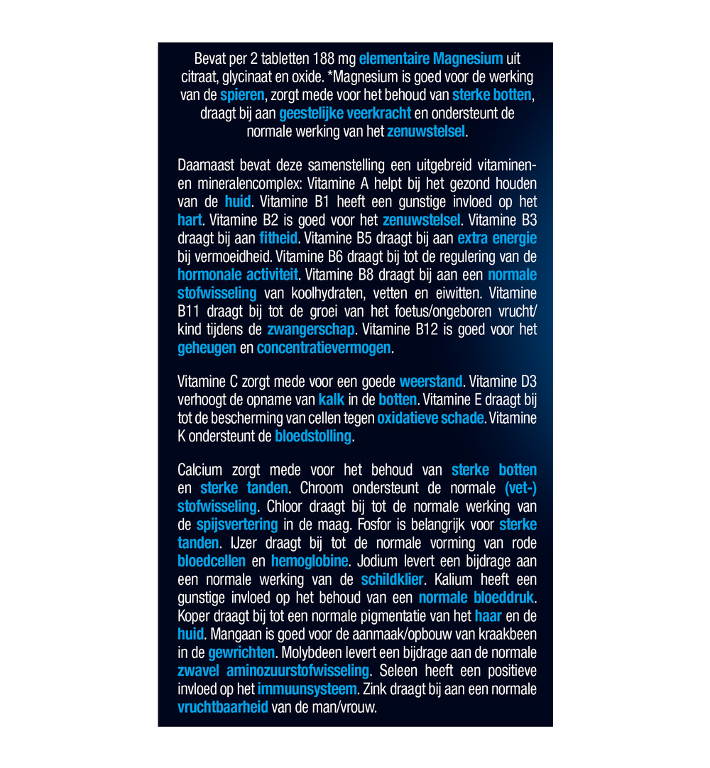 Lucovitaal Magnesium, Vitaminen & Mineralen Compleet (30 tabletten)