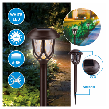 Grundig solar tuinspies zwart 41 cm