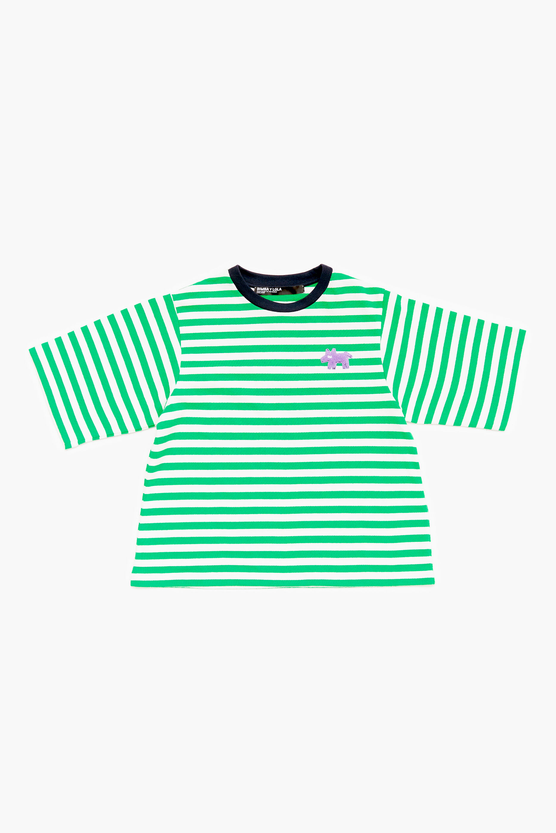 camiseta listrada verde para cachorro