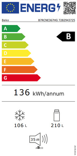 Beko B7RCNE367HG HarvestFresh