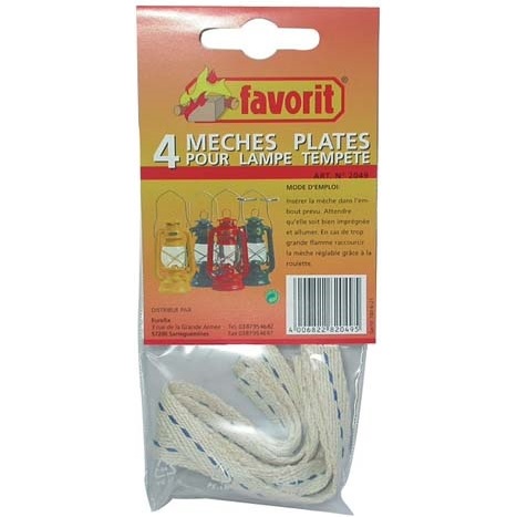 Mèche plate - pour lampe tempête - lot de 4