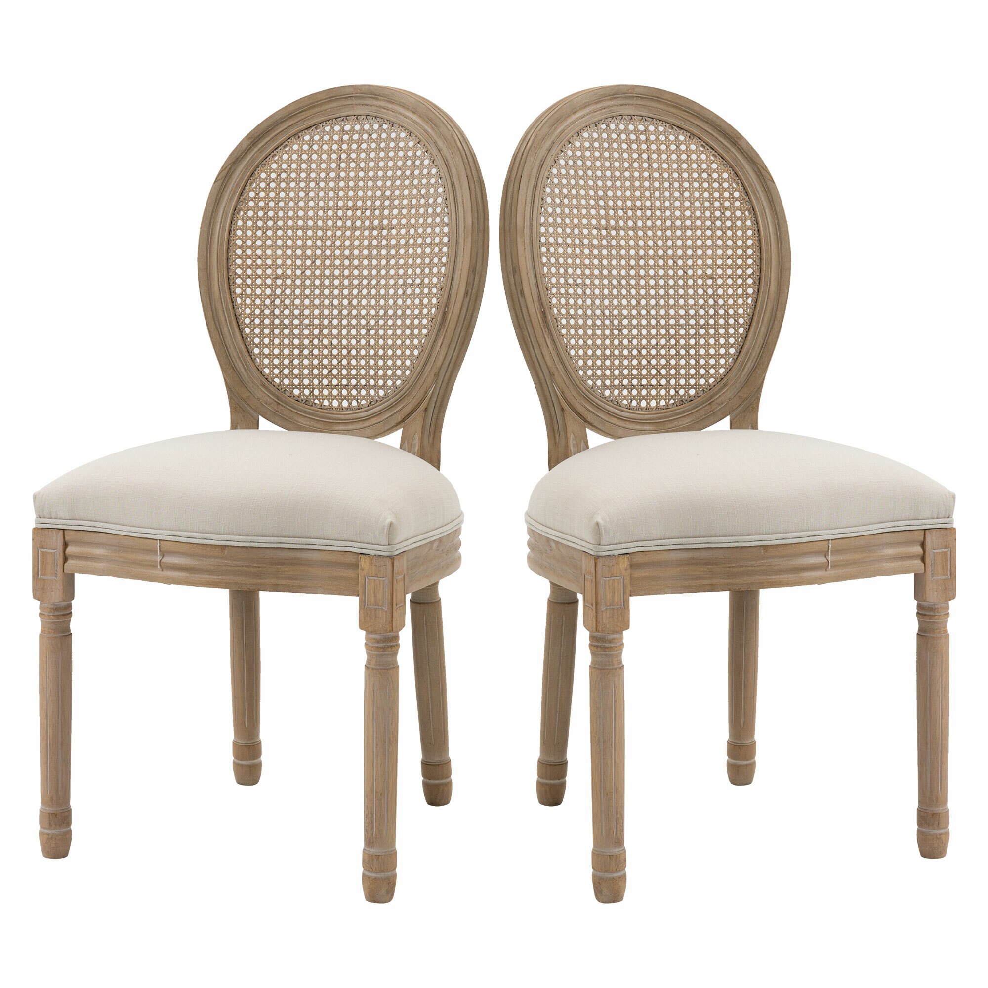HOMCOM Esszimmerstuhl 2er-Set beige 49B x 56T x 96H cm