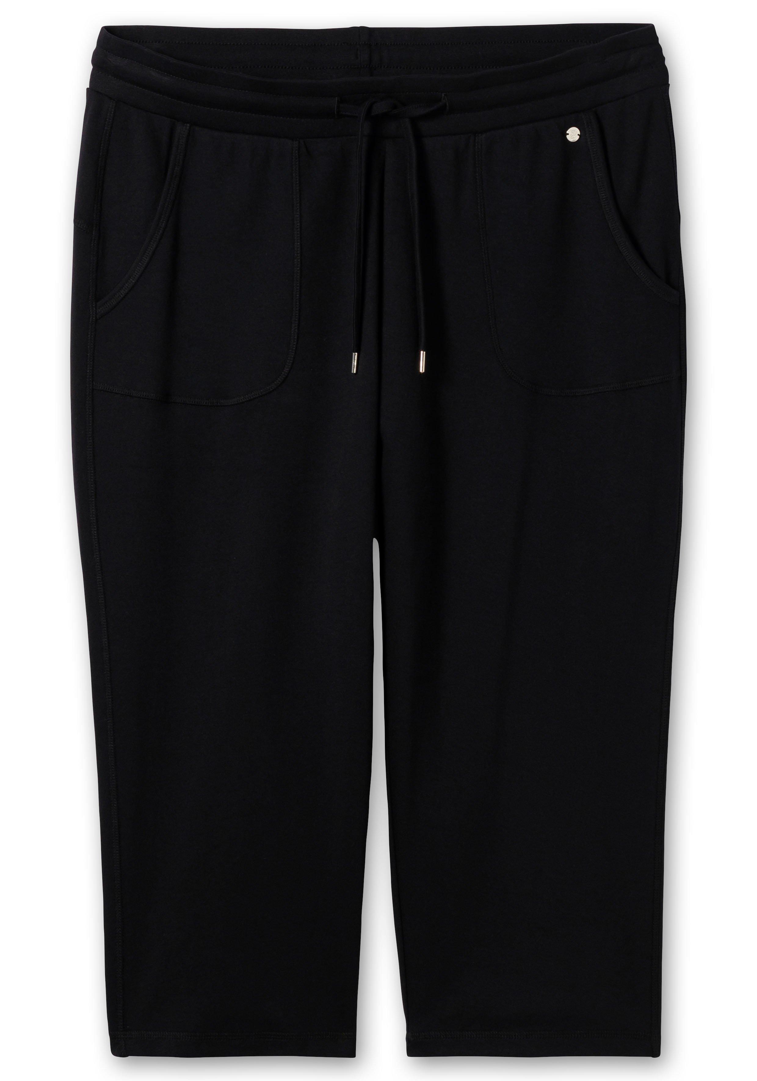 Gerade Relaxhose in Caprilänge, mit Bindeband