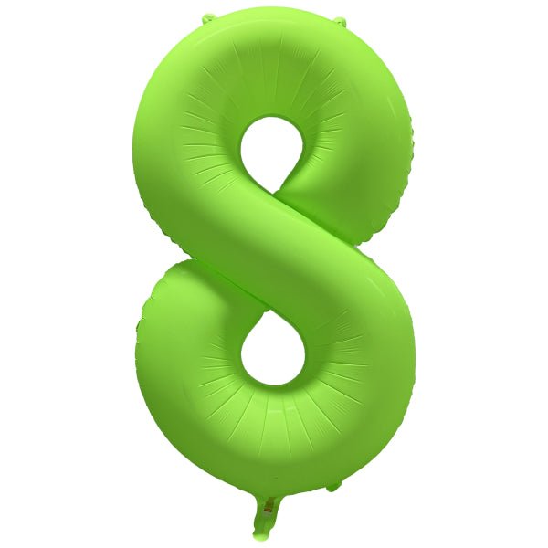 8 Jaar Cijfer Ballon Neon Groen Leeg 86cm