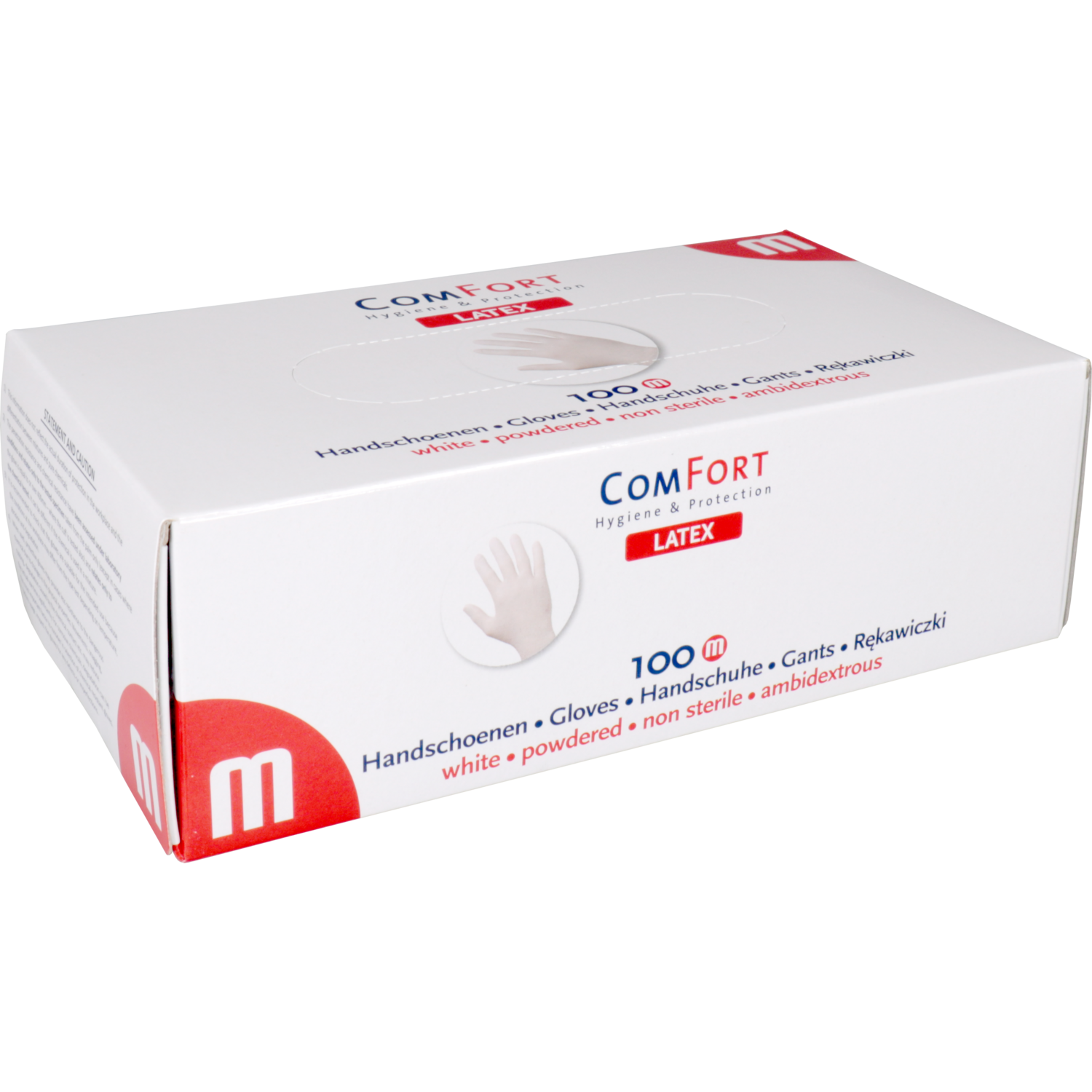 ComFort Handschoen, Latex, gepoederd, M, 5.4gr, wit