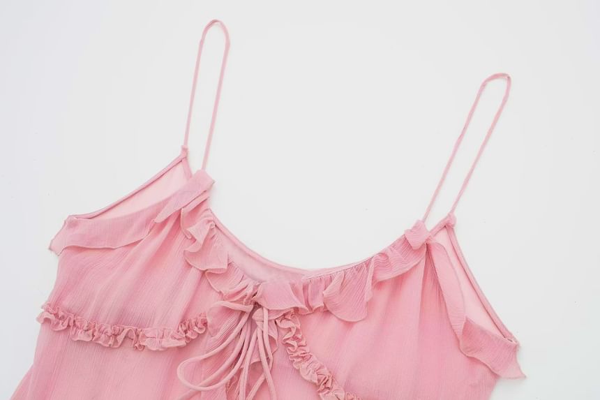 Cumulys - Effen camisole top met ruches