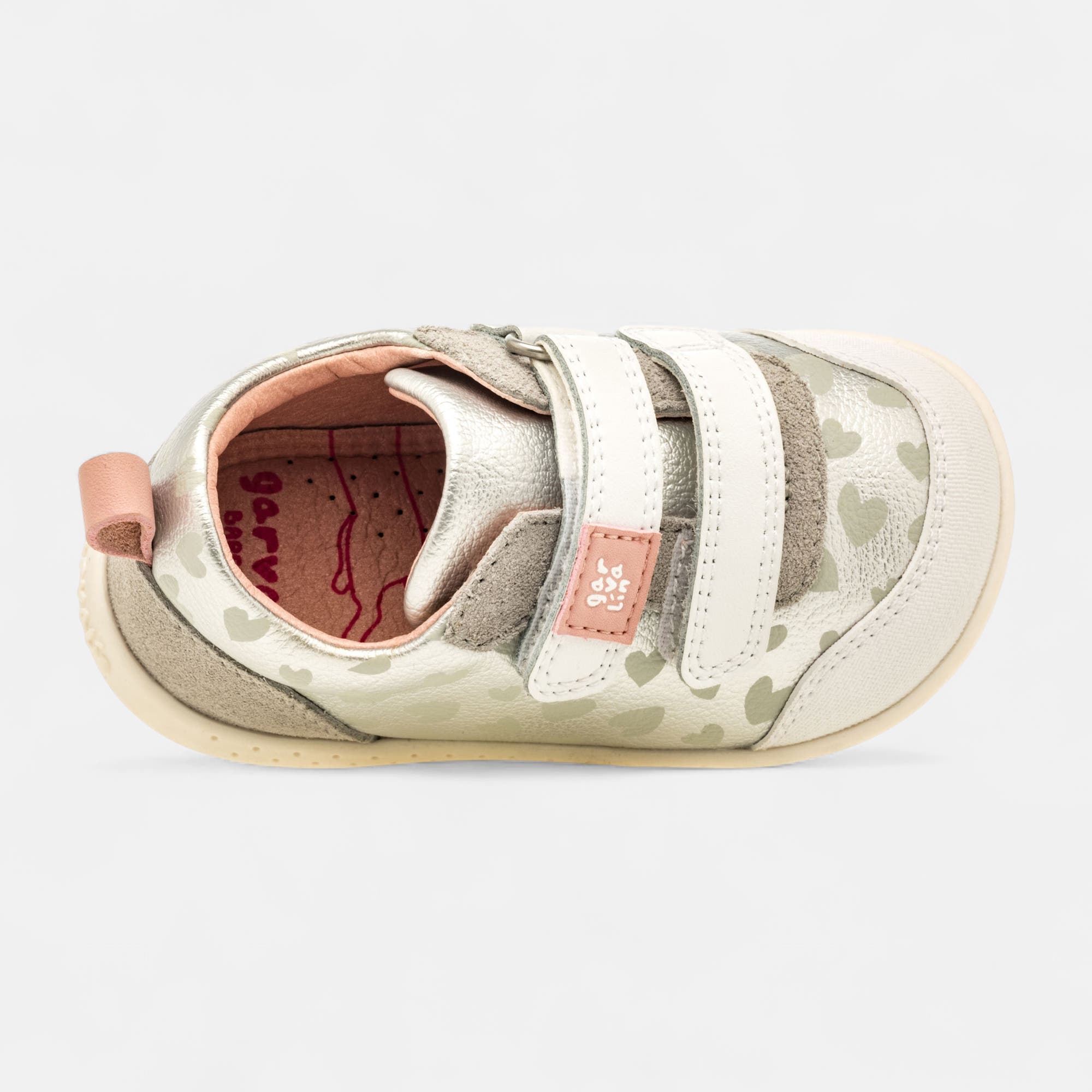 Baskets basses Bébé fille en cuir argent