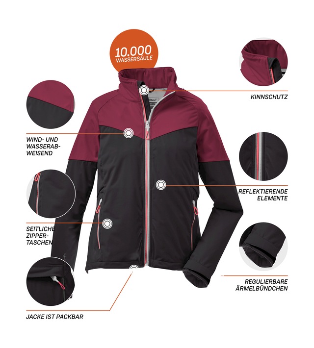 Killtec Softshelljacke »KOS 29 WMN SFTSHLL JCKT« Wasser- und windabweisende Softshelljacke, reflektierende Elemente