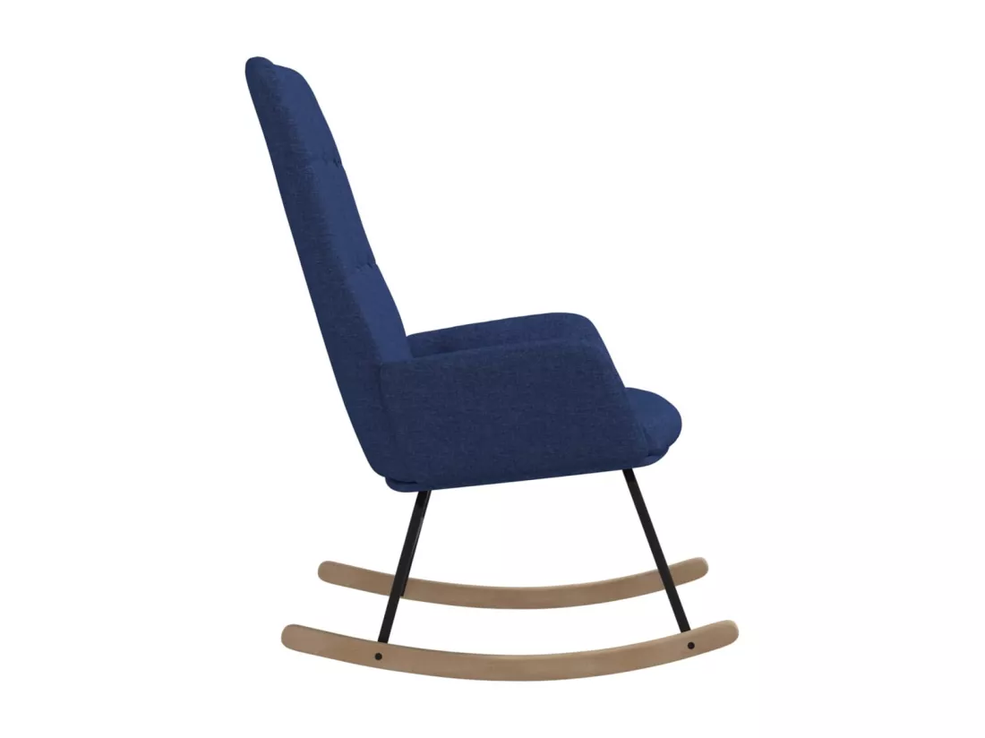 Chaise à bascule Bleu Tissu