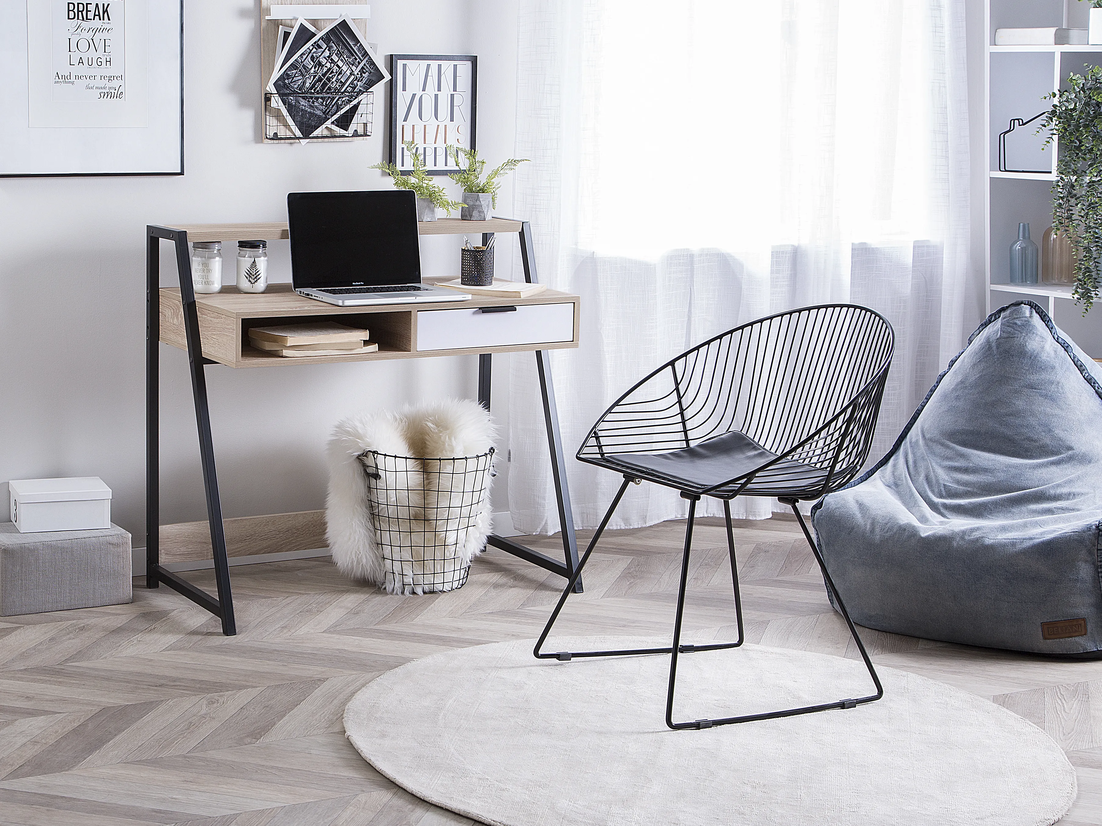 Bureau CALVIN Lichtbruin 100 cm 50 cm met lades