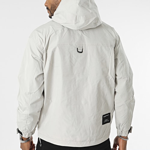 Veste Zippée Capuche Gris Clair