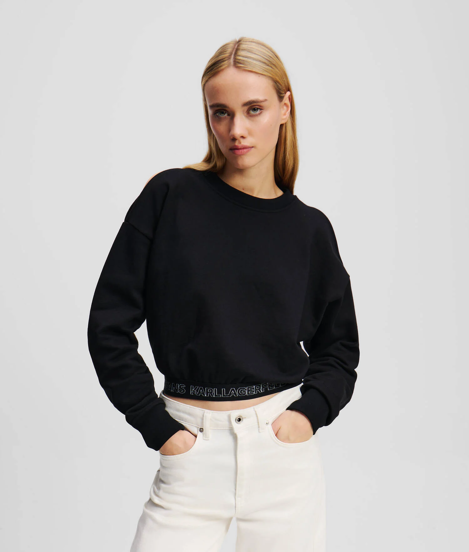 SWEAT-SHIRT ÉPAULES NUES - Noir