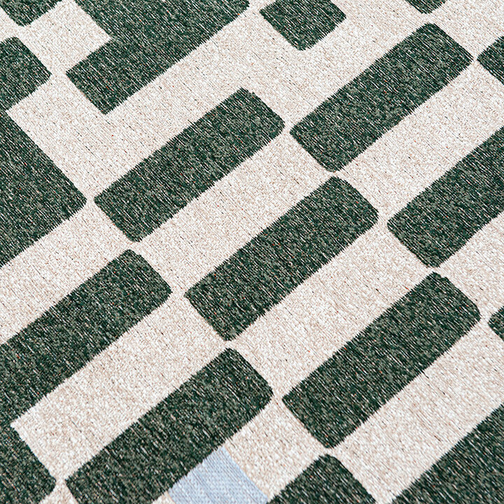 Retro vloerkleed - Chess Deep Green 9339