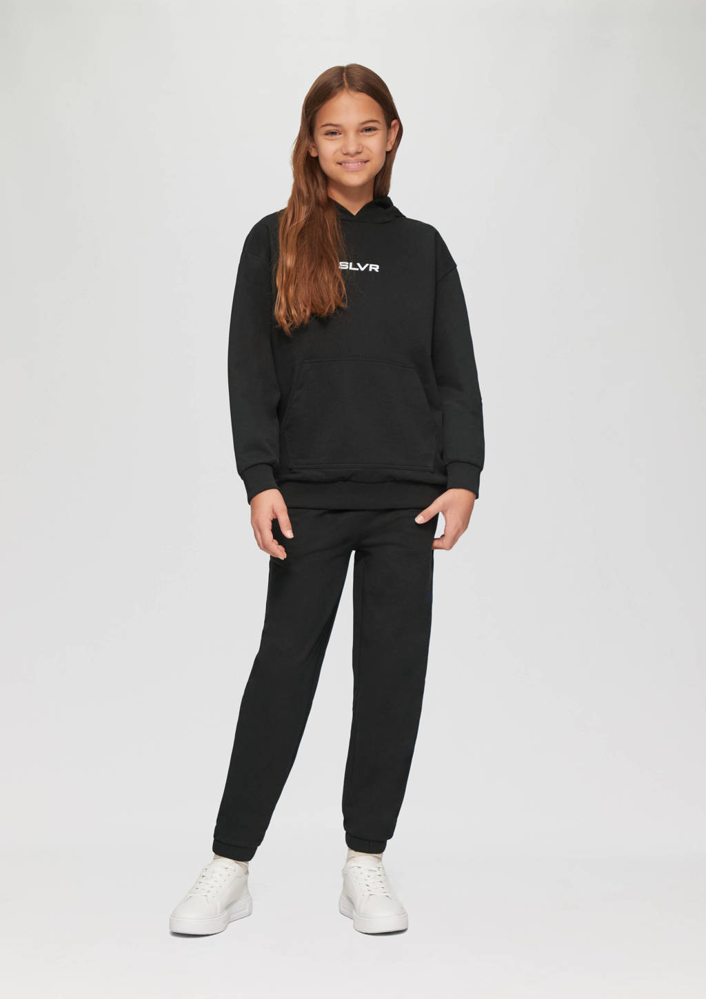 s.Oliver hoodie met tekst zwart
