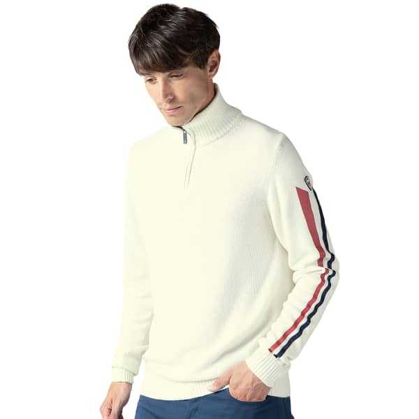 Pull ROSSIGNOL SIGNATURE SLEEVE KNIT WHITE