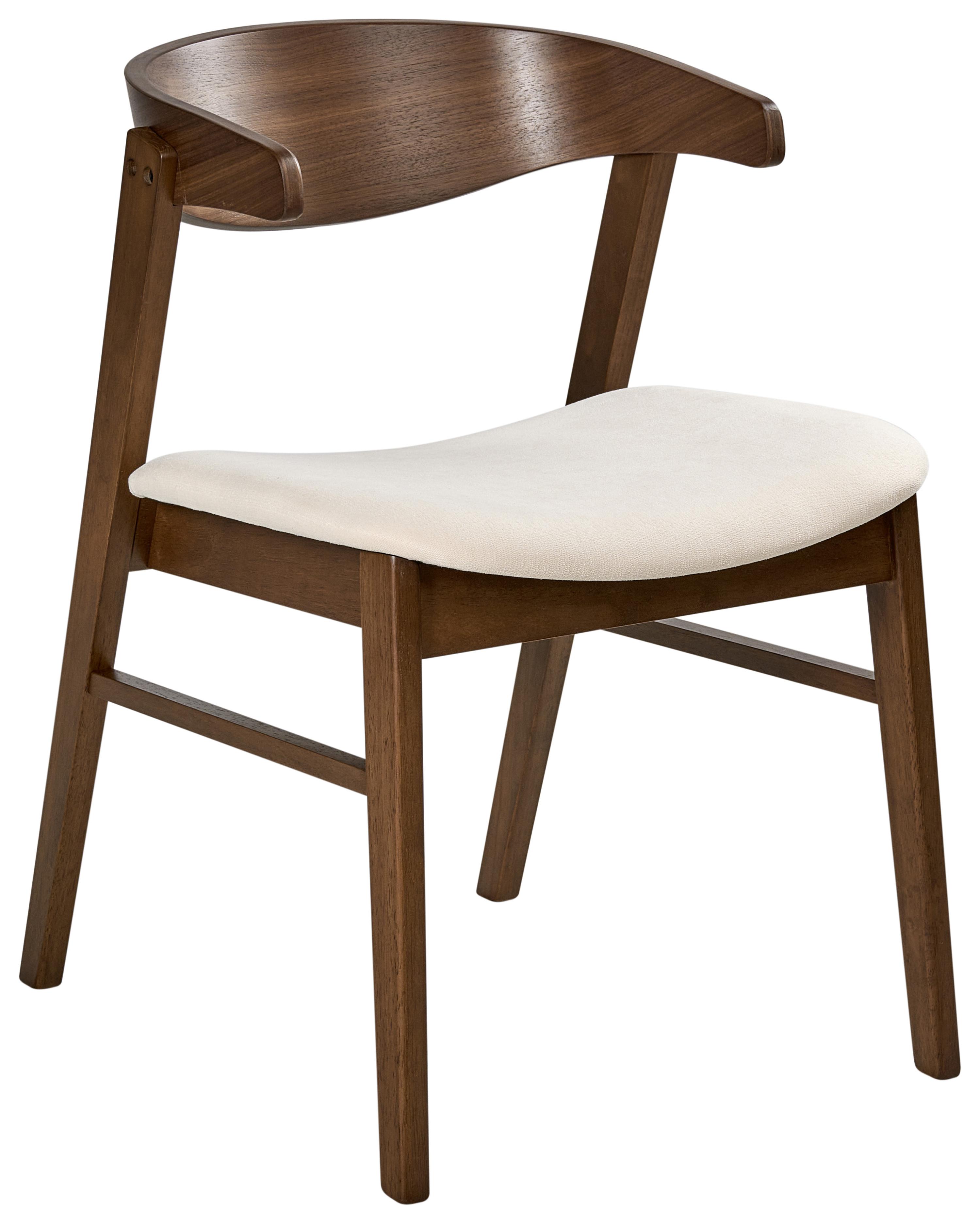 Set van 2 eetkamerstoelen LILLY Gebroken wit/donkerbruin