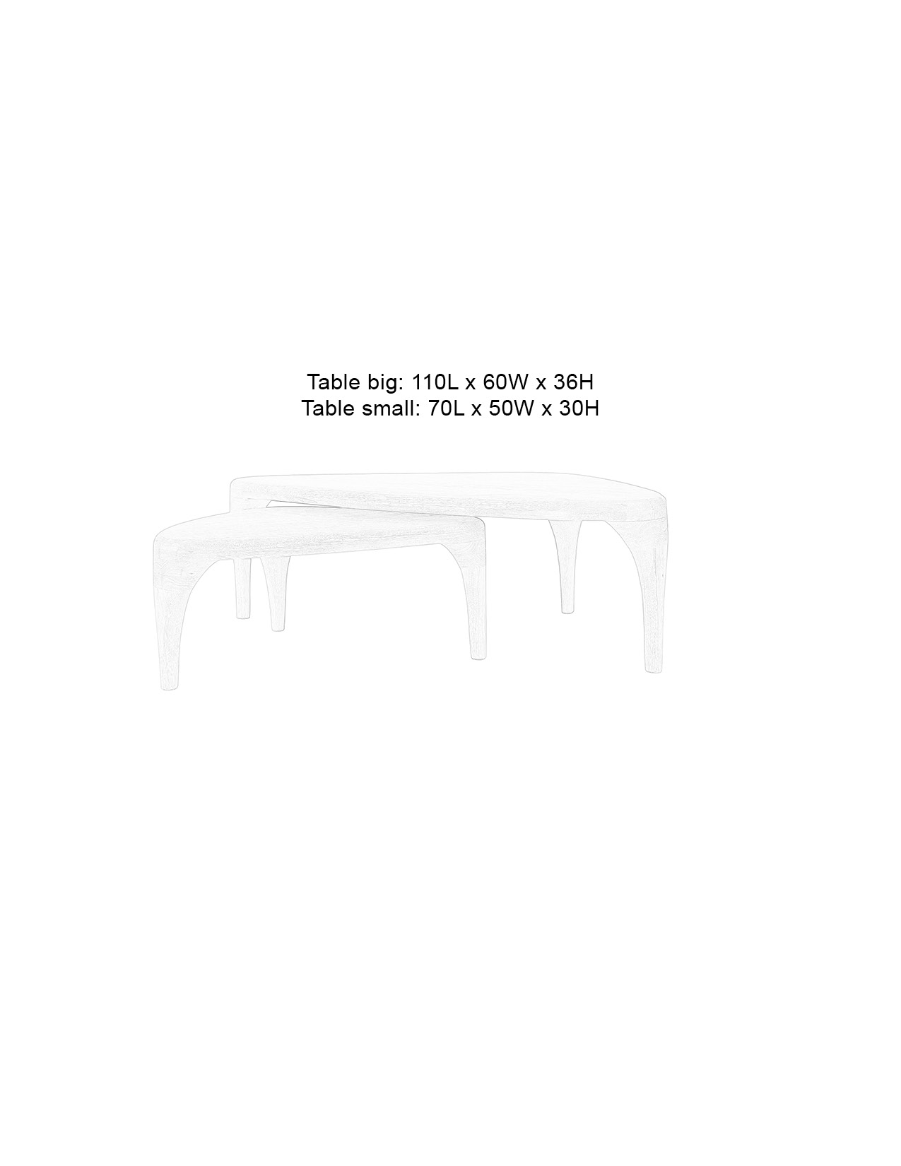 Salontafel Isla walnoot - set van 2