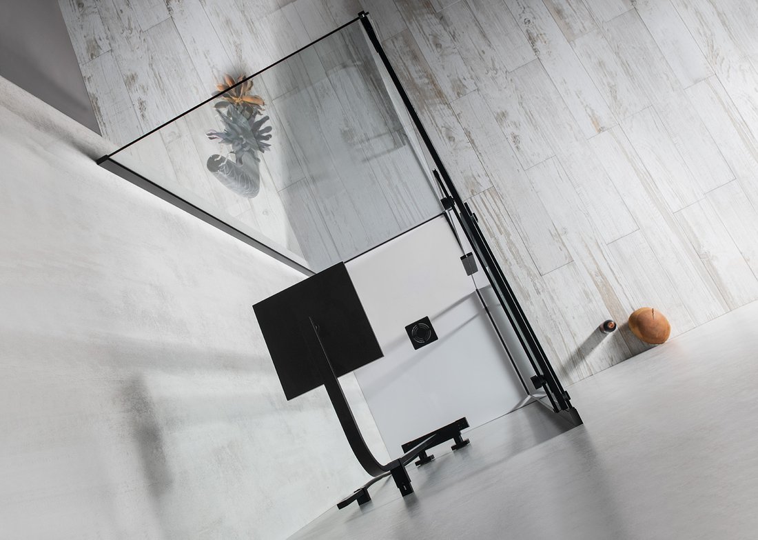 Polysan Altis zijwand 100x200cm mat zwart