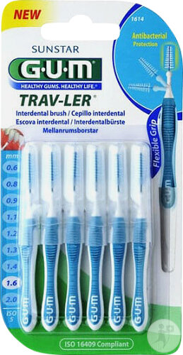 Gum Trav-Ler Brossette Interdentaire 1,6mm 6 Pièces (1614)