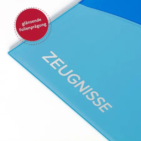 Roth Zeugnismappe / A4 / wattiertes Cover / mit 12 Hüllen / Farbe: blau