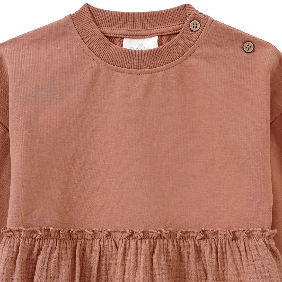Topolino Pure Collection Mädchen Kleid aus Sweat und Musselin terracotta