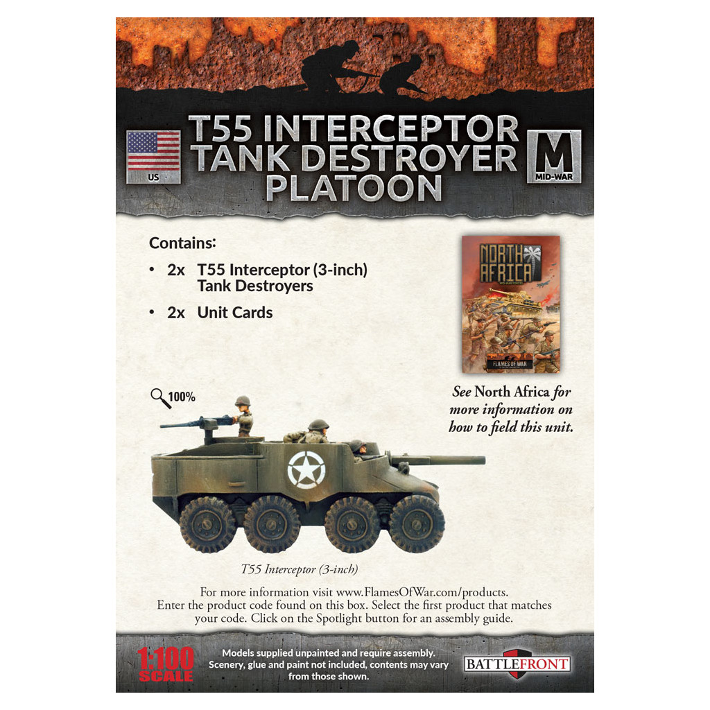 Flames of War - T55 Interceptor Tank Destroyer Platoon