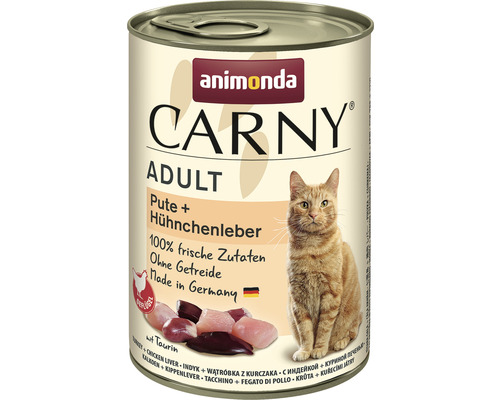 Animonda Carny Adult natvoer voor katten, kalkoen & kippenlever, 400g