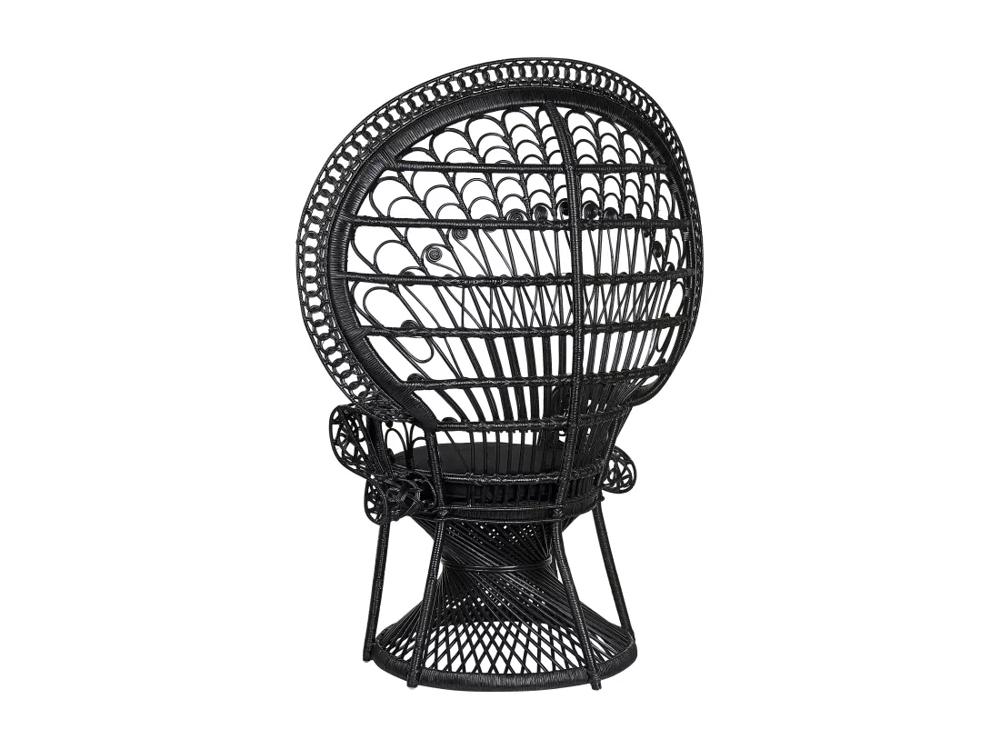 Chaise paon EMMANUELLE Rotin Noir
