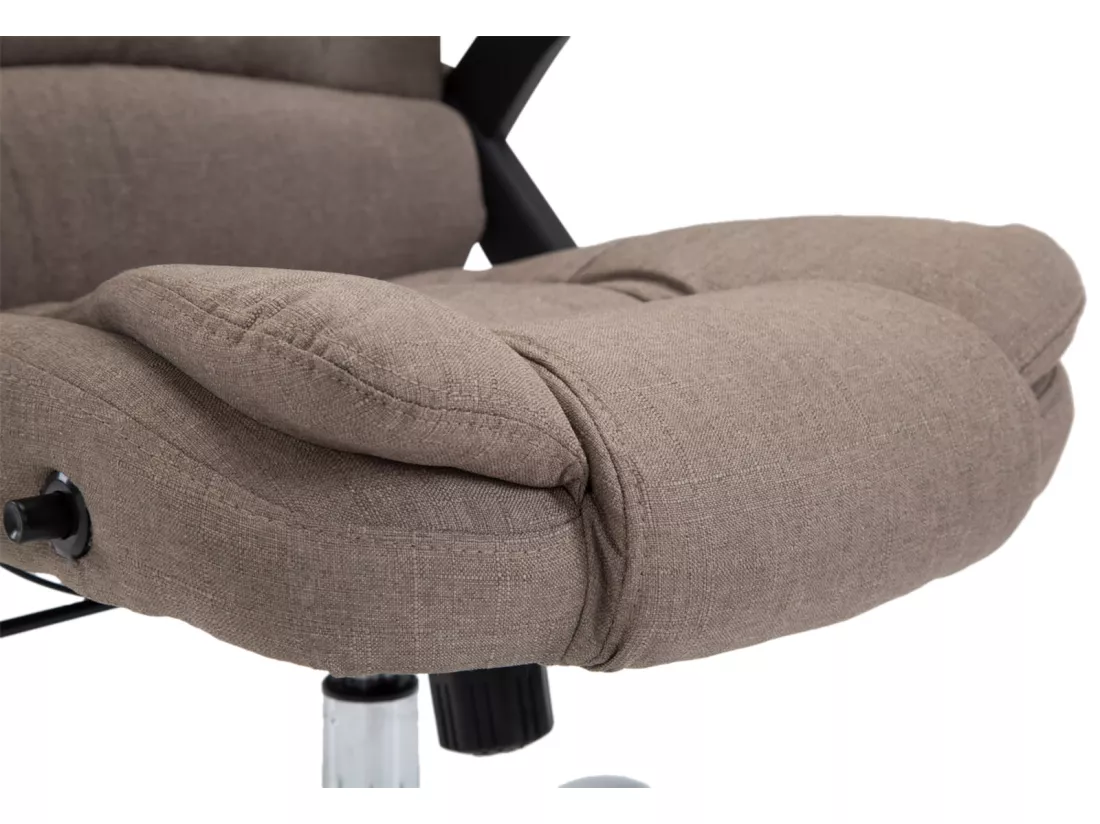 Chaise de bureau - Tissu & Métal chromé - Taupe - Thor