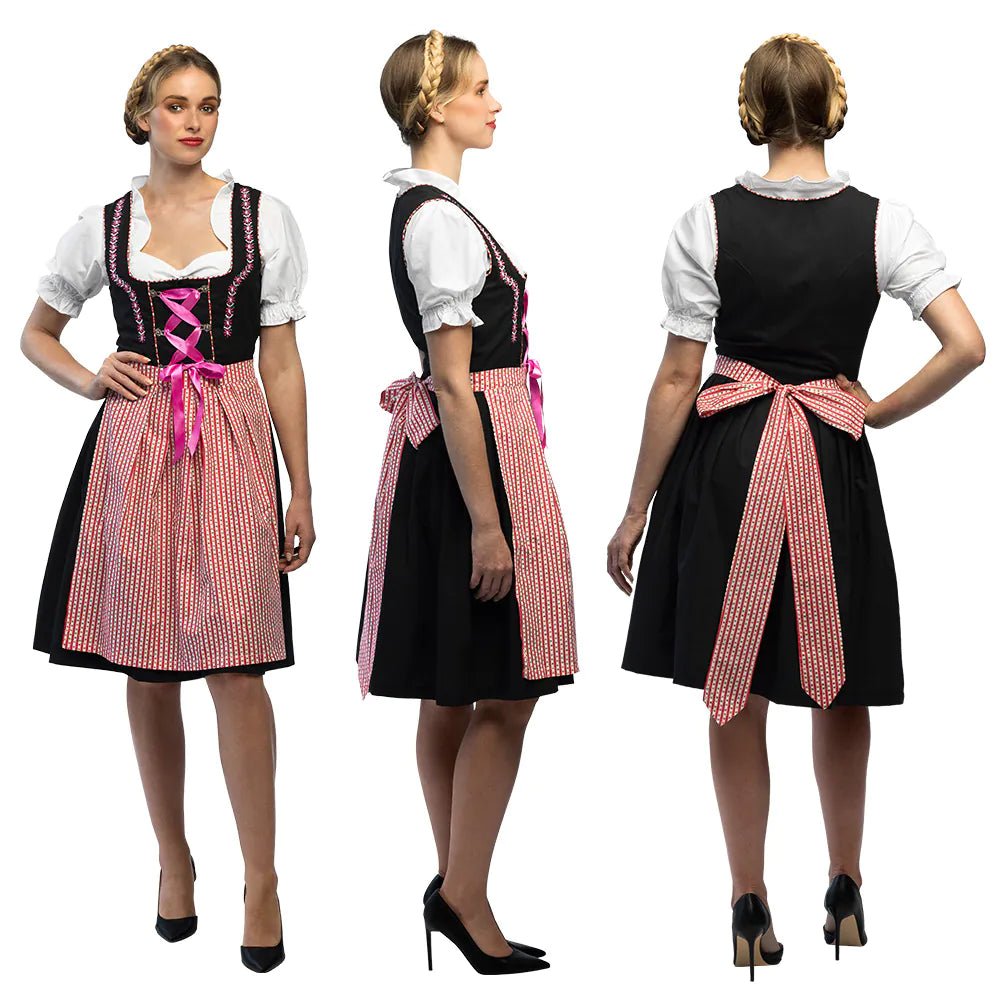 Rood Zwarte Dirndl Jurk Oktoberfest Dames