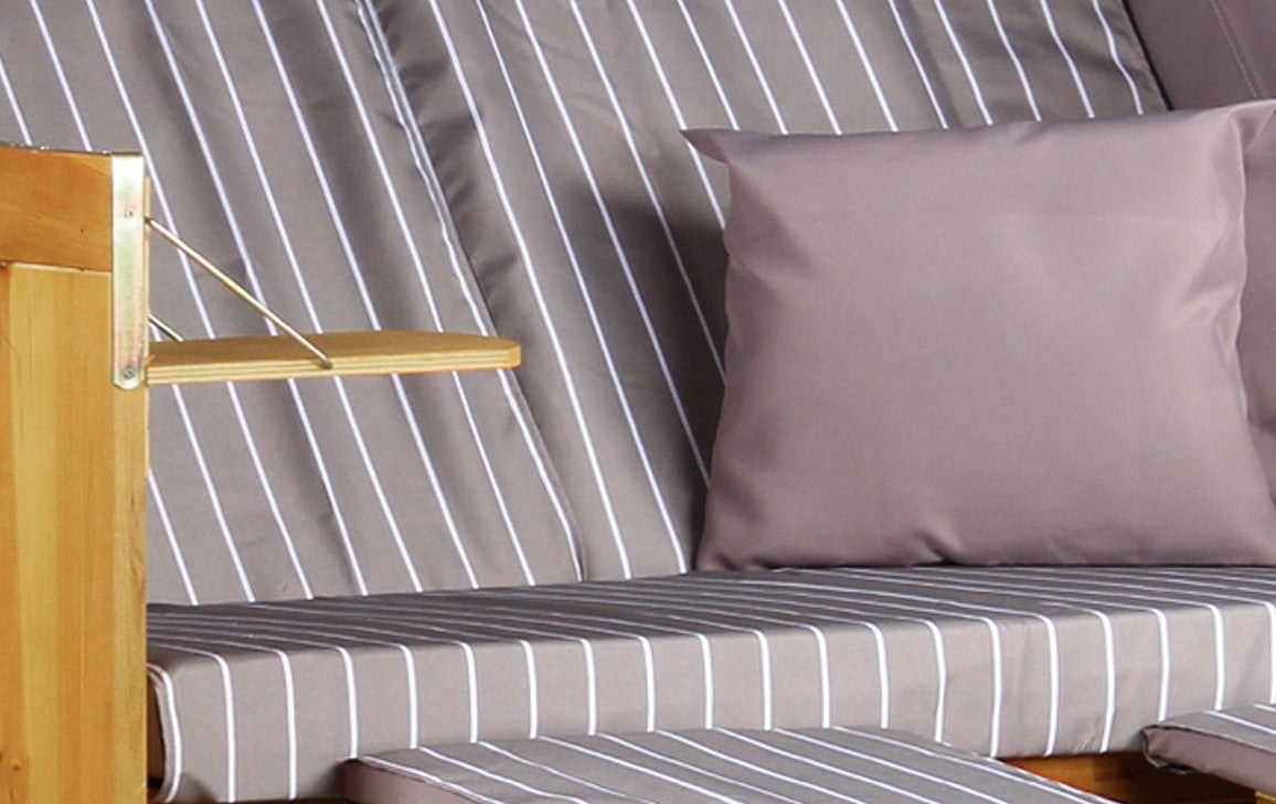 Baltic PE strandstoel, wit, Royal Grey design