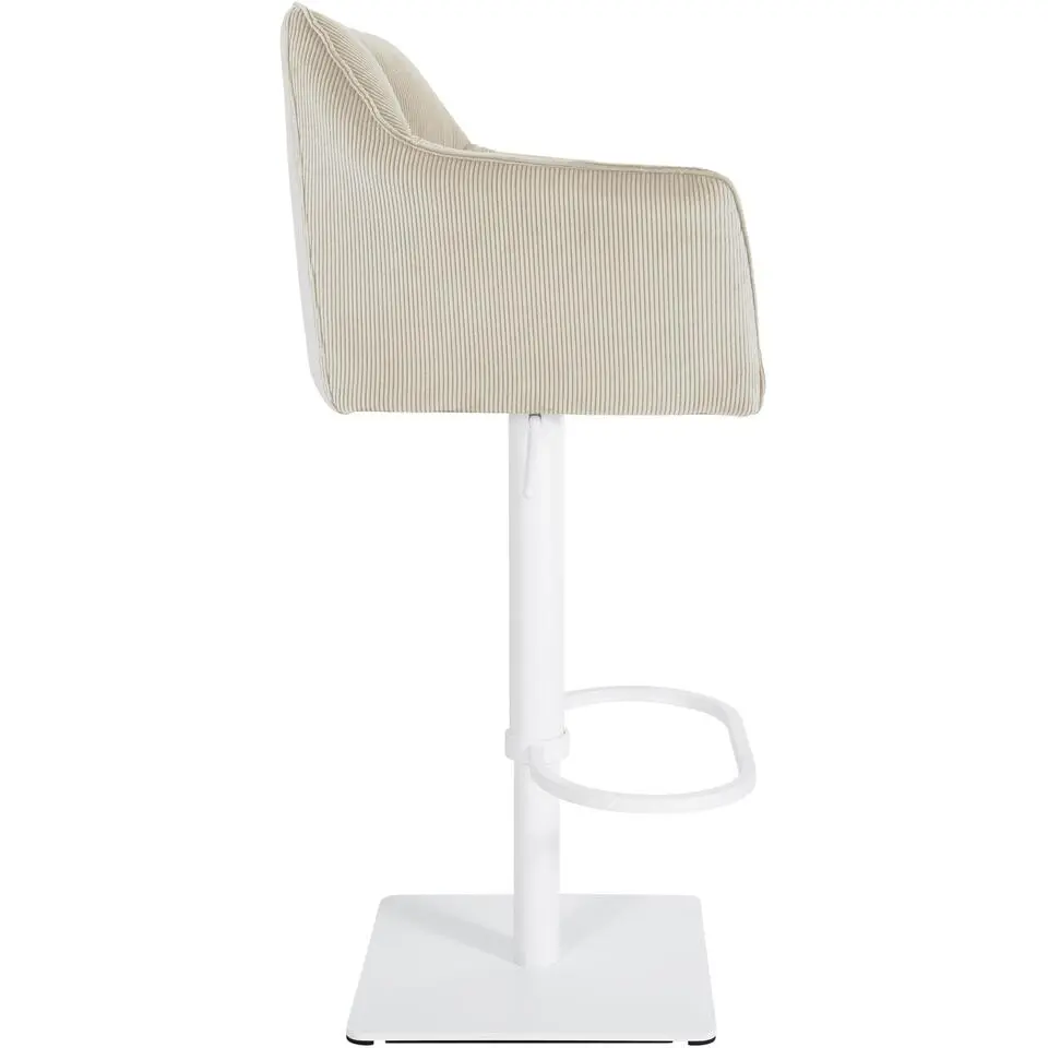 CLP Barkruk Damaso wit Frame - Ribstof - creme
