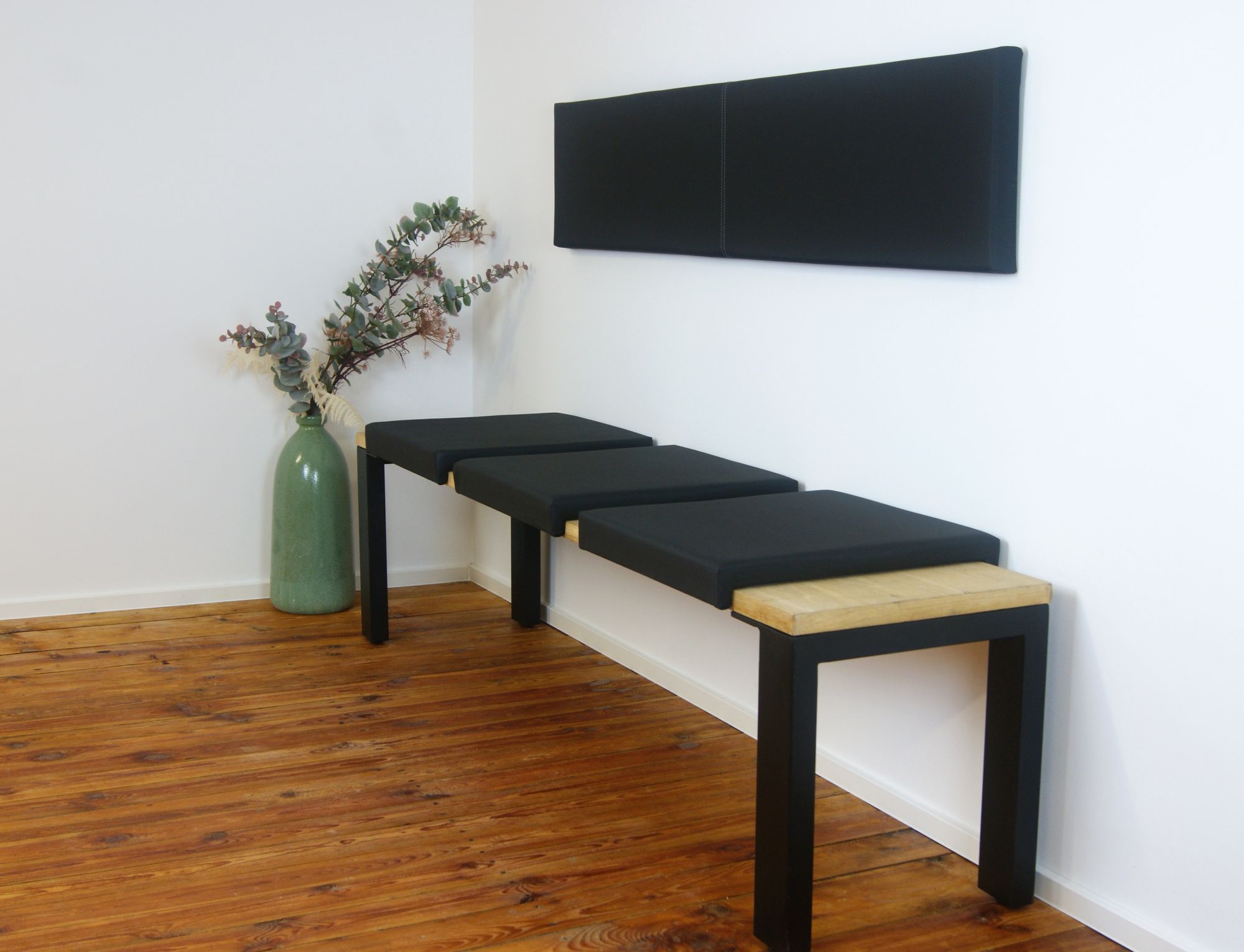 Lycce Klemmkissen Sitzkissen mit 2 Leisten 37cm Klemmtiefe, Kunstleder