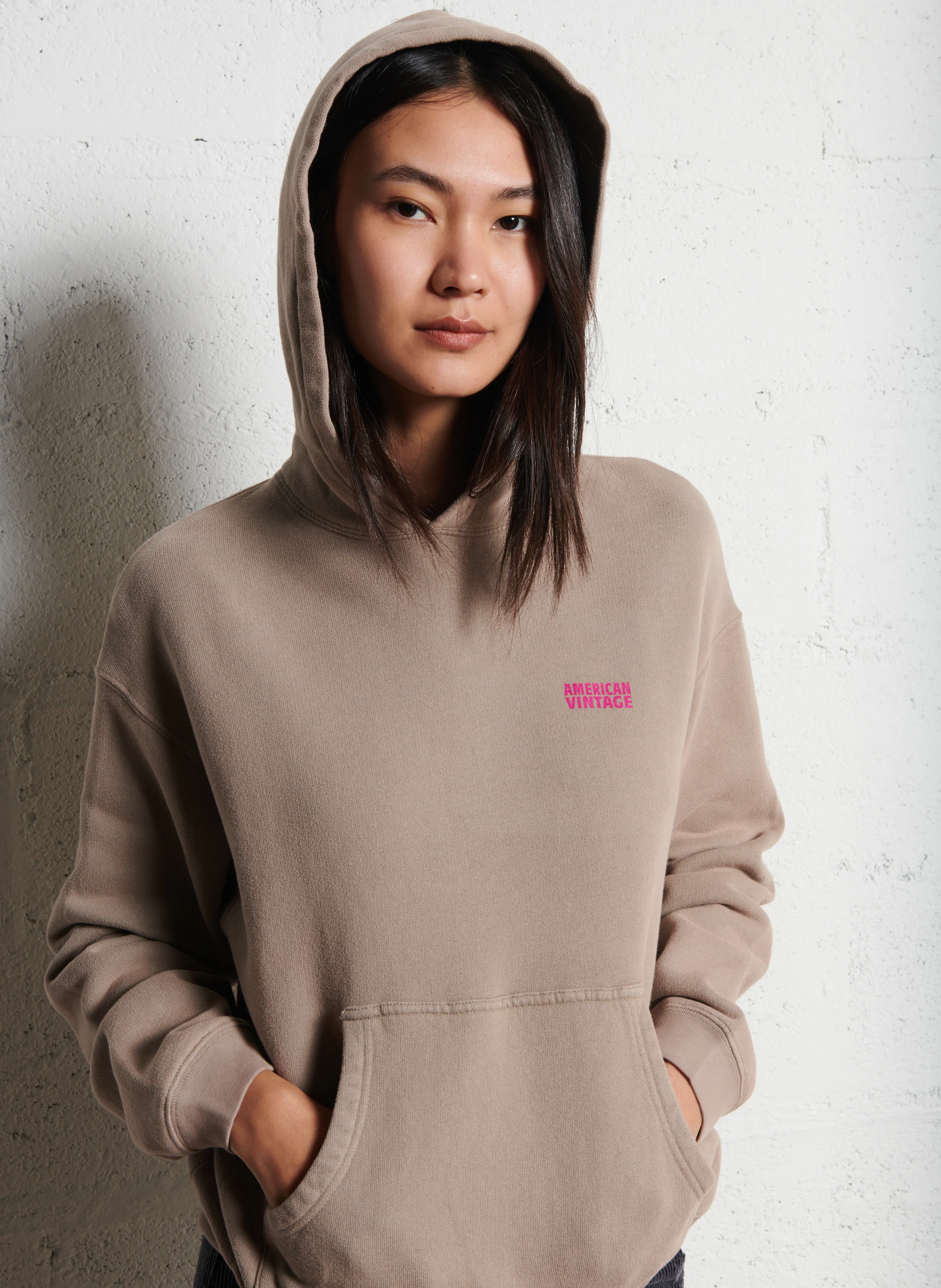 IZUBIRD - Sweat ample molletonné à capuche en coton | Marron