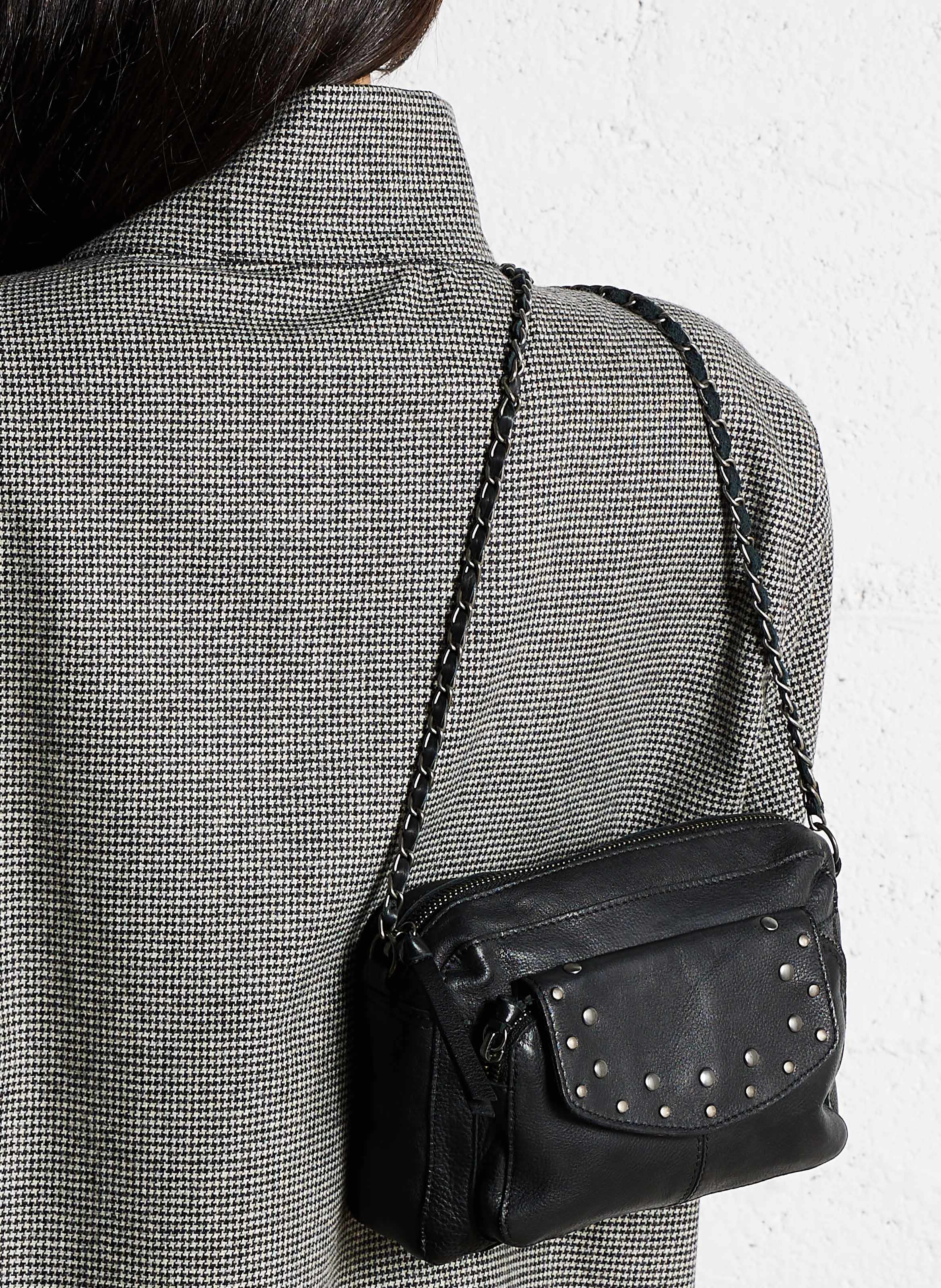 NADJA - Sac bandoulière en cuir| Noir