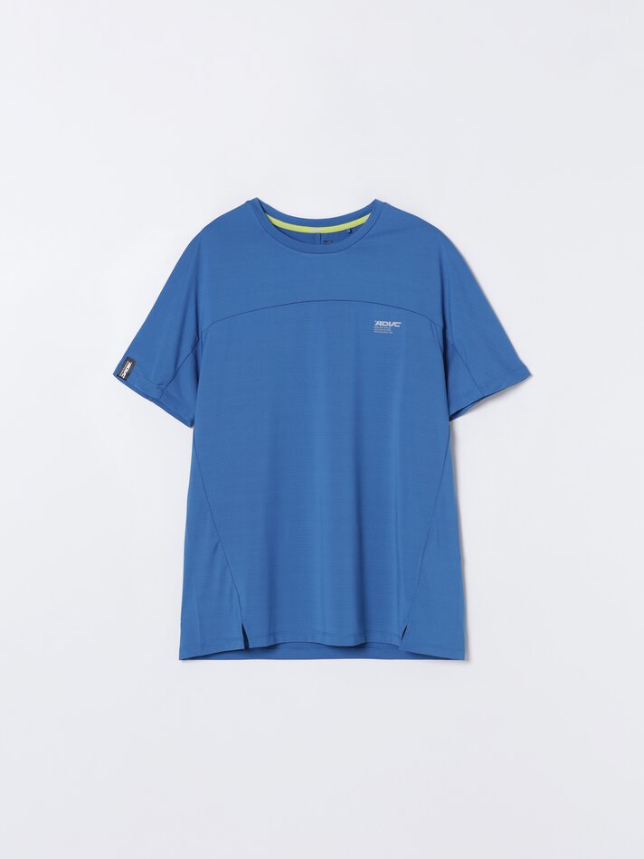 Camiseta esportiva com painéis - Azul índigo lavado