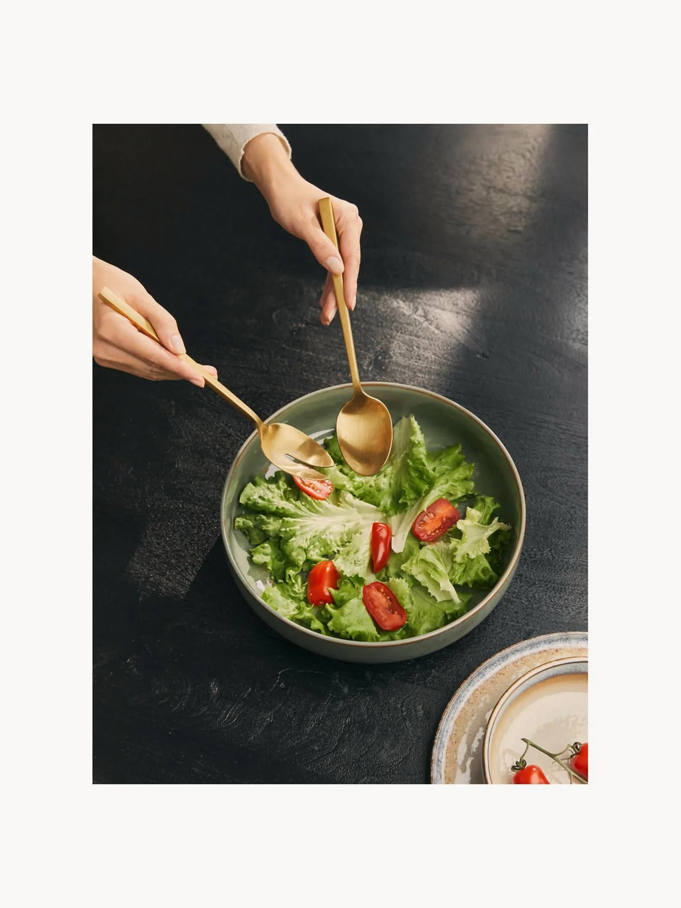 Saladebestekken Shine mat geborsteld