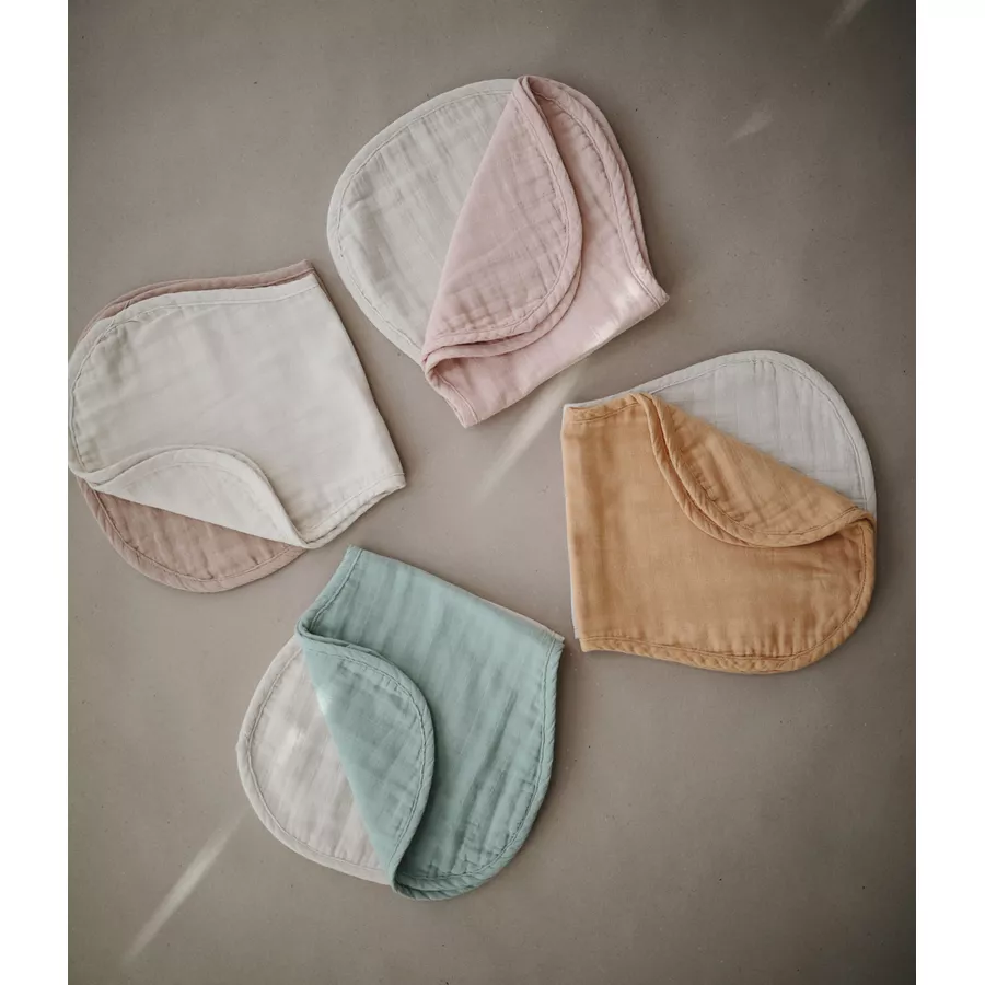 mushie Spucktuch Musselin Roman GreenFog 2er-Pack
