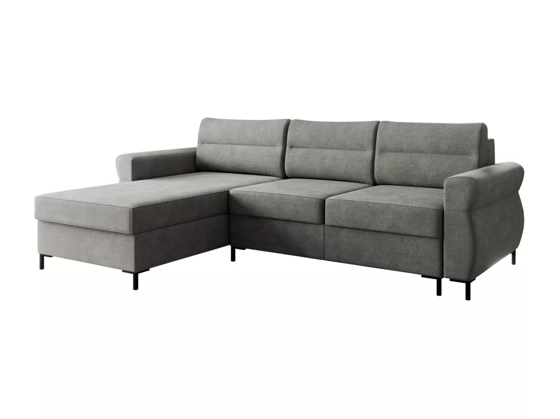 Canapé d'angle Stonecrest 103, Gris, Fonction de couchage, Boîte de literie, 258x170x92cm