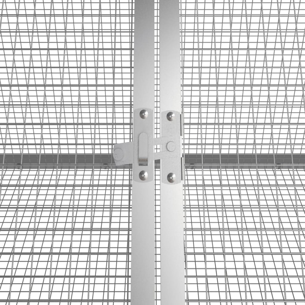 Cage pour lapin gris 504,5x80,5x71 cm acier galvanisé