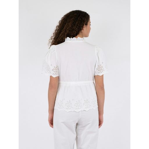 Neo Noir Satsi Embroidery Bluse, White, 38