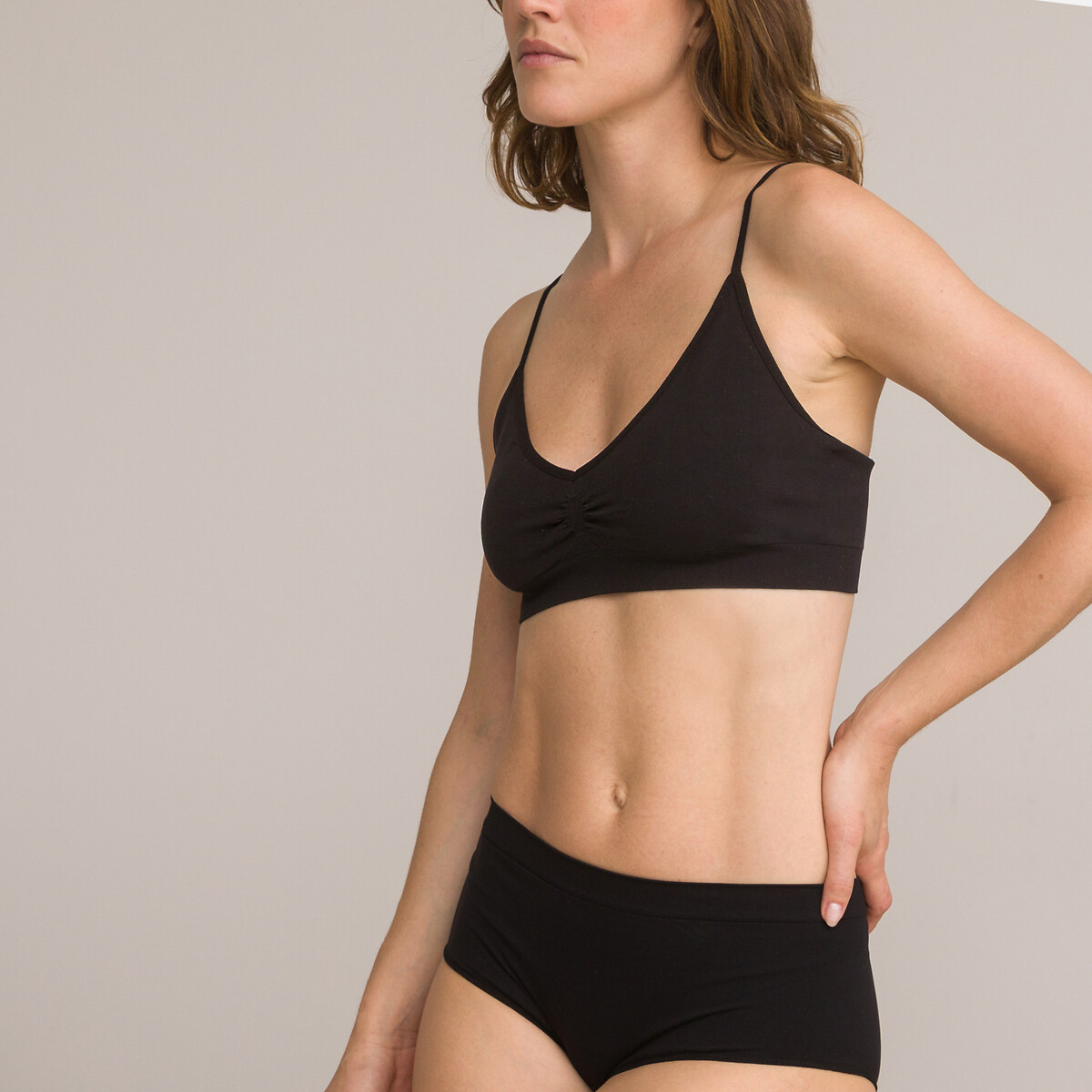 COLEÇÕES LA REDOUTE<br>Bustier com alças finas, sem costura, cor Milky