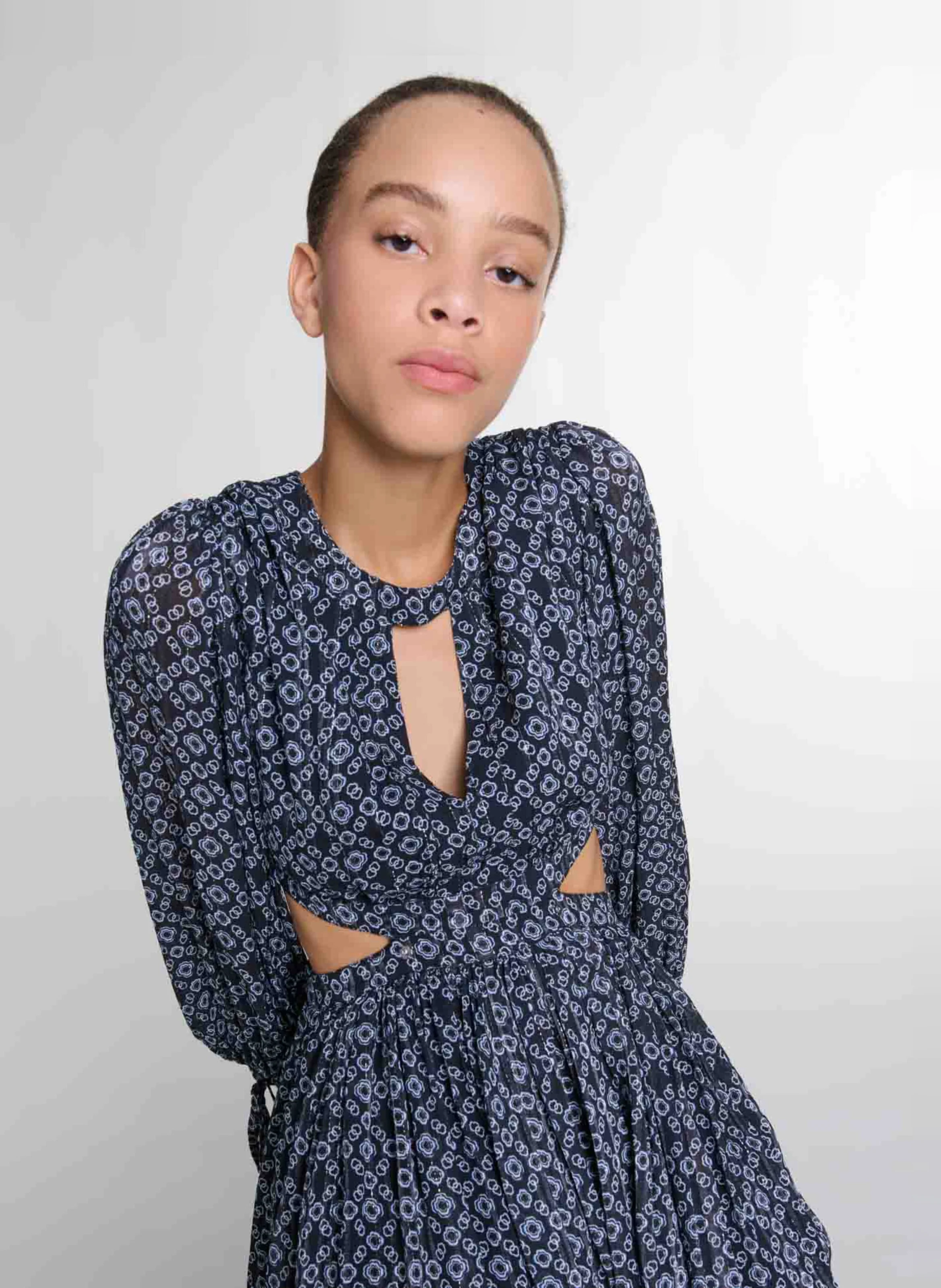 Robe courte imprimé monogramme | Noir
